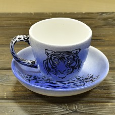 Чайная пара "Тигриный след" голубая